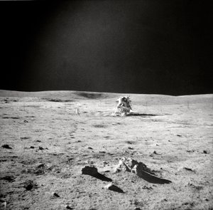 Apollo 14 EVA View, lunar surface by Edgar Mitchell