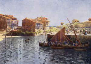 Northern Spain: Llanes, The Harbour by Edgar T. A. Wigram