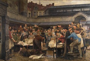 The Old Fish Market in Antwerp in 1882 by Edgard Farasyn