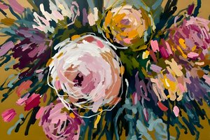 Vibrant Abstract Flowers by Edie