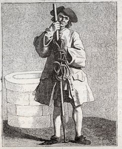 The Well Cleaner - Small Trade of Paris (Studies Taken from the Lower People, or the Cries of Paris) - engraving by Edme Bouchardon