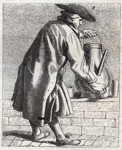 The Coffee Merchant - engraving by Edme Bouchardon (1698-1762)