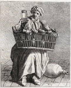 Le marchand de cognac - Pepetit metier de Paris (Études prises dans le bas Peuple, ou les Cris de Paris) - engraving by Edme Bouchardon (1698-1762)