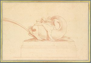 Water-Spewing Dolphin to the Left with a Cherub. 1737 by Edmé Bouchardon