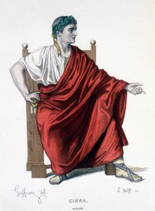 The Character of Augustus in the Tragedy Cinna (or the Clemency of Augustus) - Complete Theatre: (Compendium of Plays of Corneille) Drawing by Geffroy, Engraving by L. Wolff - Ed. Laplace, Sanchez et Cie, Paris 1884 by Edmond Aime Florentin Geffroy