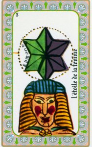 Tarot by Magus Belline, drawn by Edmond Billaudot c. 1845 and given to clairvoyant Belline for reissue: Card of the Star of the Woman by Edmond Billaudot