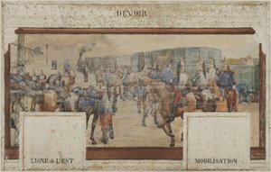 Sketch for the Nogent-sur-Marne Town Hall: Duty: Eastern Line - Mobilization, in 1889