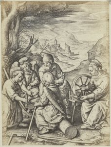 Photoreproduction of the Engraving The Trunks by Edmond Fierlants