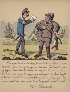 Gamekeeper with a Hunter Who Has Shot a Cat