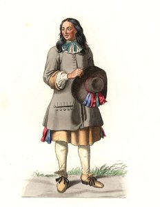 French Peasant 17th Century, After an Engraving of 1679, by Jean Saint Jean, Lithography of an Illustration by Edmond Lechevallier-Chevignard (1825-1902), from 