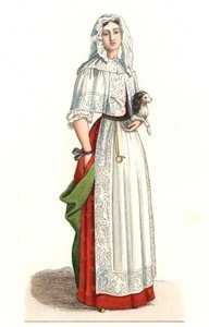 French woman in morning dress