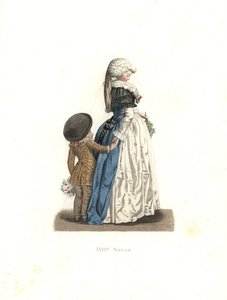Young Woman and Small Boy, France by Edmond Lechevallier Chevignard