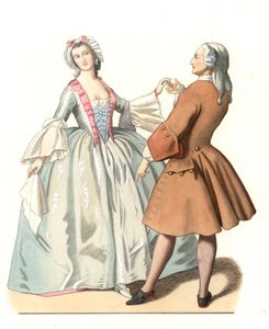 Dance Master and a Young Venetian, Dance Lesson in Italy 18th Century