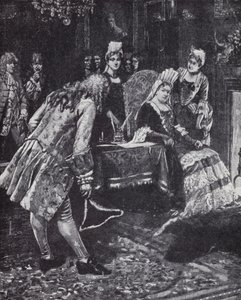 The Duke and Duchess of Marlborough falling out of favour with Queen Anne by Edmund Blair (after) Leighton