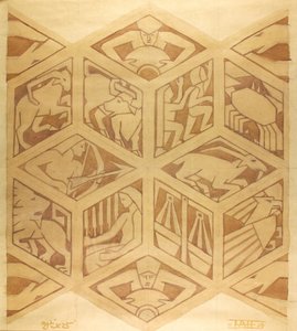 Zodiac Signs - Art Deco, April 1934 by Edmund Hunter