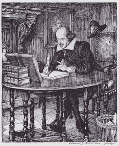 Shakespeare in his study by Edmund Joseph (after) Sullivan