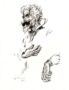 Don Quixote. Pen Sketch from Line: An Art Study by Edmund Joseph Sullivan