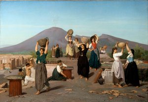 Scene of Excavations in Pompei by Edouard Alexandre Sain