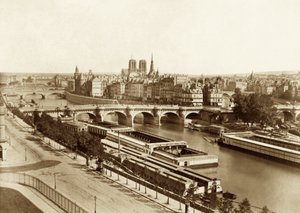 Seine with Bridges, in the Back Notre-Dame de Paris by Édouard Baldus