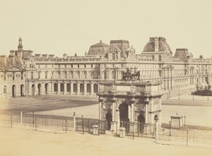 The Arc de Triomphe du Carrousel and the Cour Napoléon, Seen from the Tuileries, Louvre, Paris by Édouard Baldus