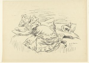 Woman Reading Lying on Bed