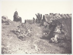 Cottages in Auvergne, with a Calvary