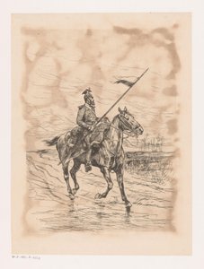 Uhlan in Stormy Weather by Edouard Detaille