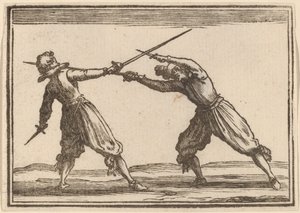 Duel with Swords and Daggers by Edouard Eckman after Jacques Callot