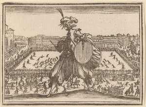 Piazza Santa Croce, Florence by Edouard Eckman after Jacques Callot