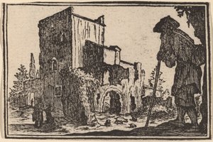 Shepherd and Ruins by Edouard Eckman after Jacques Callot