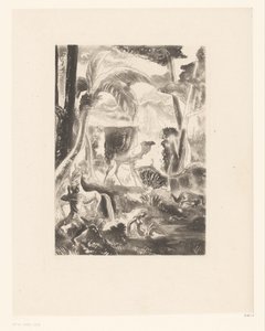 Landscape with Palm Trees and Bathing Figures by Edouard Léon Louis Edy Legrand (attributed to)