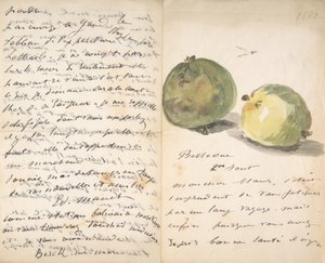 A Letter to Eugène Maus, Decorated with Two Apples by Édouard Manet