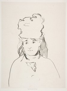 Berthe Morisot in silhouette, 1872-74, published 1884 by Édouard Manet