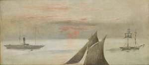 Boats at Sea, Sunset