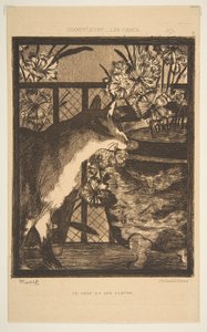 Cat and Flowers. Illustration to The Cats by Champfleury by Édouard Manet