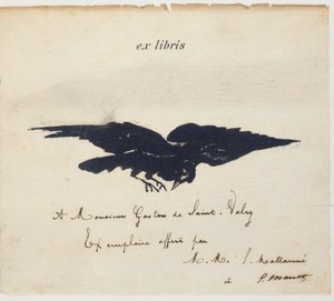 Ex-libris Lithographed by Edouard Manet to Illustrate: Edgar Allen Poe. The Raven. Translation by Stéphane Mallarmé with Illustrations by Edouard Manet by Édouard Manet
