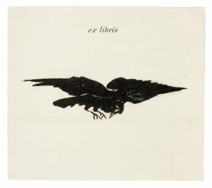 Flying Raven: ex libris, from The Raven by Édouard Manet
