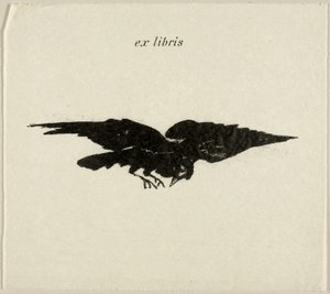 Flying Raven: ex libris, from The Raven (Le Corbeau) by Édouard Manet