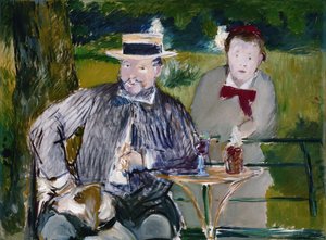 Portrait of Ernest Hoschede and his Daughter Martha