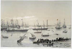 Entry of the Sovereign in the Suez Canal at Port Said in “Inauguration of the Suez Canal by G. Nicole. 1869