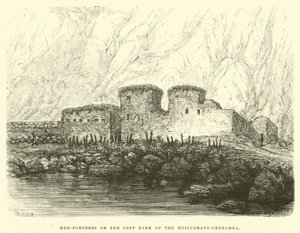 Mud-Fortress on the Left Bank of the Huilcamayo-Urubamba by Edouard Riou
