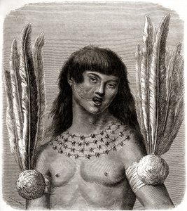 Portrait of a Ticuna Indian from Peru by Edouard Riou