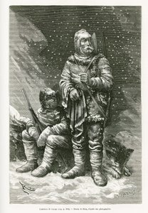 The travel suit of Lieutenant Payer and Lieutenant Weyprecht (engraving after a drawing by E. Ronjat, to illustrate the story 