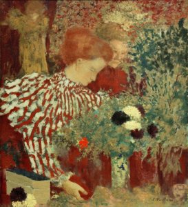 Woman in Striped Dress