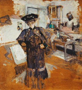 Lady in a Veil, with Hands on Hips by Edouard Vuillard