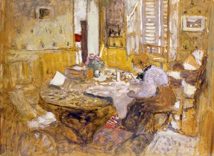 Madame Vuillard Reading in the Dining Room, rue Truffant, 1903 by Edouard Vuillard