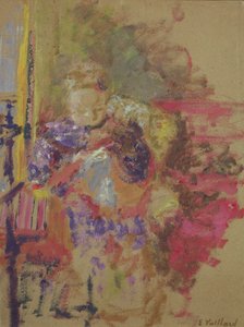 Madame Vuillard Sewing, c.1905 by Edouard Vuillard