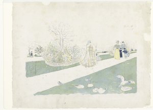 Walkers in the Tuileries Park in Paris by Edouard Vuillard