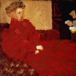 Woman in Red, Sitting
