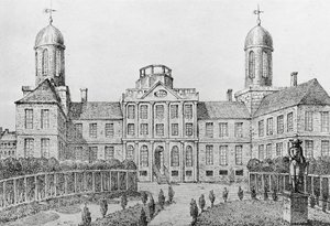 Hospital in Philadelphia, United States of America, Lithography by Edouard de Montule